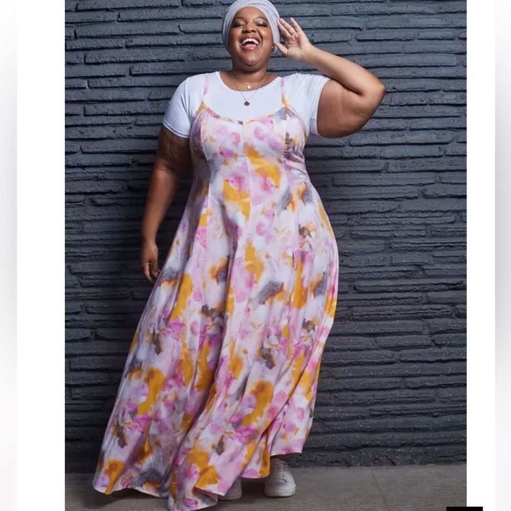 Torrid Pink Orange V-neck Tank Maxi Dress - Size 4x / 24 - 26 / Summer Casual - Picture 10 of 10